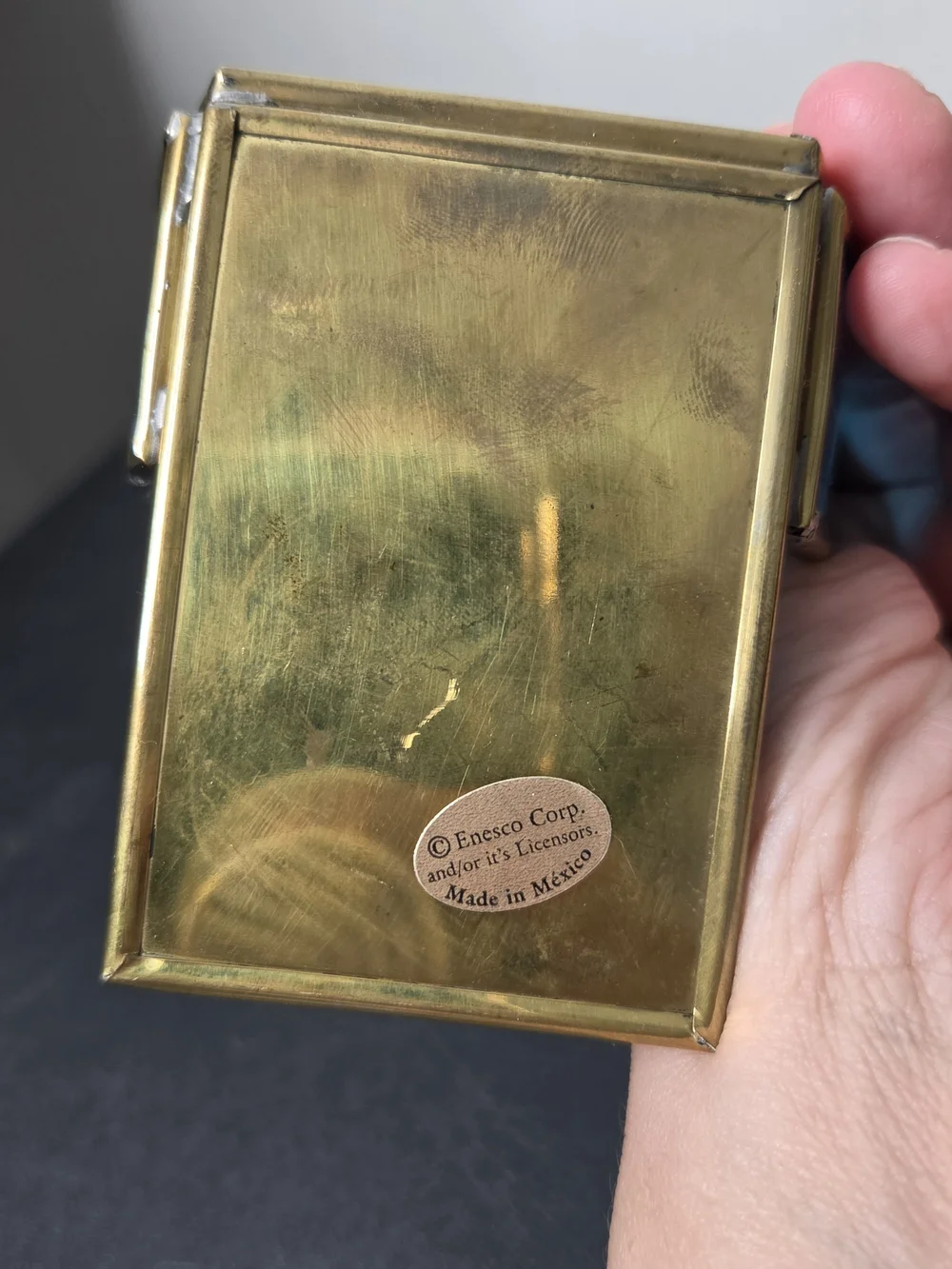 Enesco Hummingbird Floral Fairy Light Candle Holder Brass Cottagecore